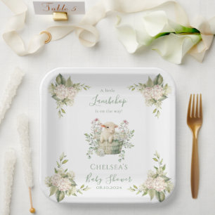 Assiettes En Carton Un Petit Baby shower De Moutons Floraux Lambchop