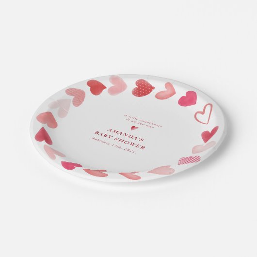 Assiettes En Carton Un petit Baby shower de Saint Valentin (Angle)