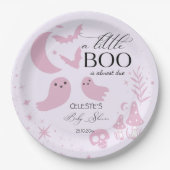 Assiettes En Carton Un petit baby shower d'Halloween rose pastel (Devant)