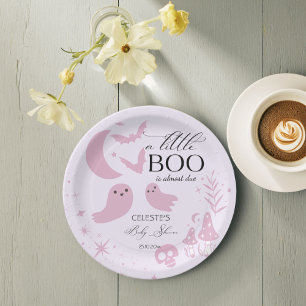 Assiettes En Carton Un petit baby shower d'Halloween rose pastel