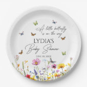 Assiettes En Carton Un petit Baby shower Fleur sauvage de papillon (Devant)