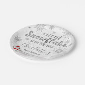 Assiettes En Carton Un petit Baby shower gris flocon (Angle)