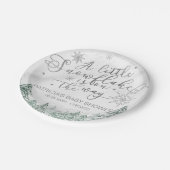 Assiettes En Carton Un petit Baby shower gris Snowflake (Angle)