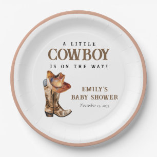 Assiettes En Carton Un petit Baby shower occidental Cowboy