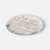 Assiettes En Carton Un petit Baby shower rose Snowflake (Angle)