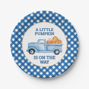 Assiettes En Carton Un petit camion bleu Citrouille baby shower