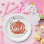 Assiettes En Carton Un petit Citrouille 1er anniversaire  (Fête)