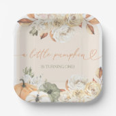 Assiettes En Carton Un Petit Citrouille Anniversaire d'automne (Recto)