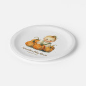 Assiettes En Carton Un Petit Citrouille Baby shower Automne Boy (Angle)