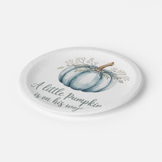 Assiettes En Carton Un petit citrouille est en route Baby shower (Angle)