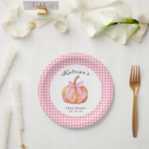 Assiettes En Carton Un petit Citrouille est en route Baby shower