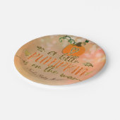 Assiettes En Carton Un petit Citrouille se trouve sur le Baby shower W (Angle)