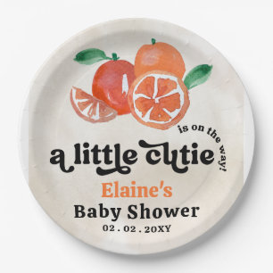 Assiettes En Carton Un Petit Cutie Se Trouve Sur Le Chemin Du Baby sho