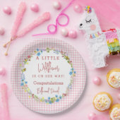 Assiettes En Carton Un Petit Fleur sauvage Est En Chemin Baby shower (Fête)