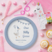 Assiettes En Carton Un petit garçon bleu oie bête 1er anniversaire (Fête)