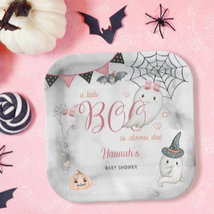 Assiettes En Carton Un petit garçon est presque dû Baby shower fille