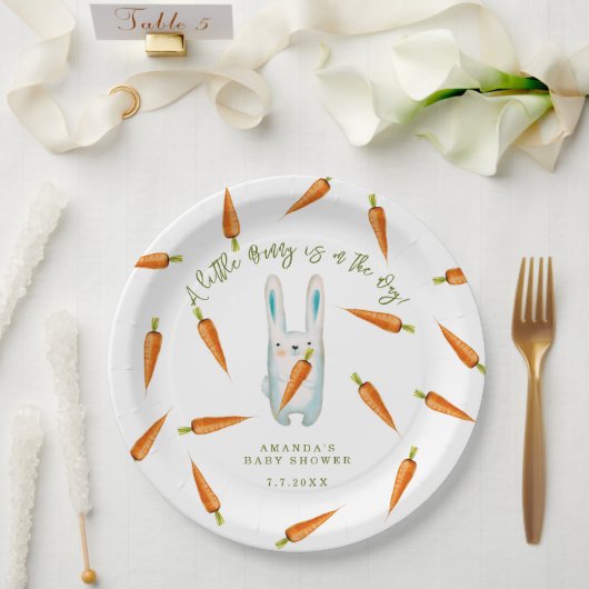 Assiettes En Carton Un petit lapin est en route ! Baby shower (Mariage)
