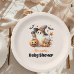 Assiettes En Carton Un petit livre est presque dû Baby shower d'Hallow<br><div class="desc">Célébrez votre baby shower avec une touche d'amusement festif en utilisant nos Plaques de papier Baby shower Cute Halloween. Ces charmantes assiettes allient la joie d'un baby shower à l'esprit ludique d'Halloween, en faisant l'ajout parfait à votre vaisselle de fête. Caractéristiques du produit : Adorable Halloween Design : Ces assiettes...</div>