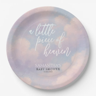 Assiettes En Carton Un petit morceau de Baby shower du Ciel minimalist