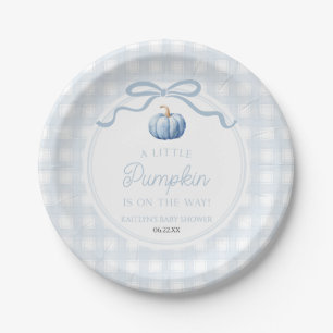 Assiettes En Carton Un petit nœud bleu citrouille Shower de bébé d'aut