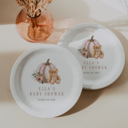 Assiettes En Carton Un Petit Ours Citrouille Teddy