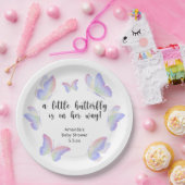 Assiettes En Carton Un petit papillon est en chemin Baby shower (Fête)