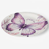 Assiettes En Carton Un Petit Papillon Est En Chemin De Baby shower (Angle)