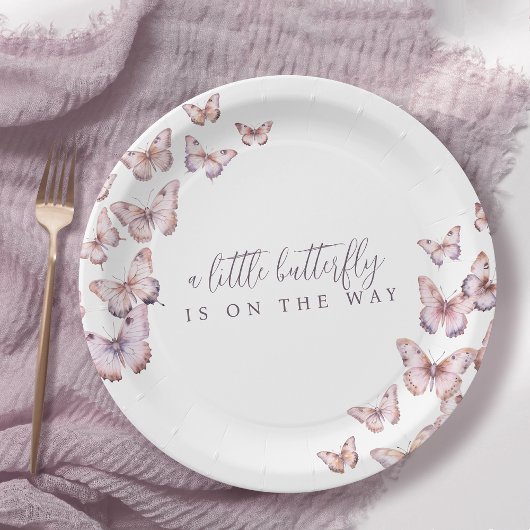 Assiettes En Carton Un Petit Papillon Mignonne Sur Le Chemin Du Baby s