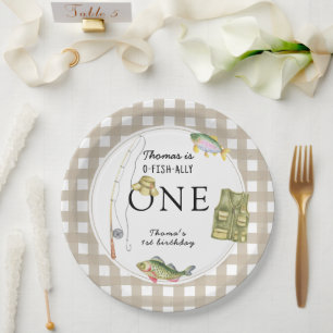 Assiettes En Carton Un petit pêcheur fête d'anniversaire