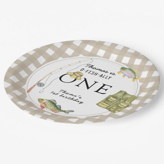 Assiettes En Carton Un petit pêcheur fête d'anniversaire (Angle)