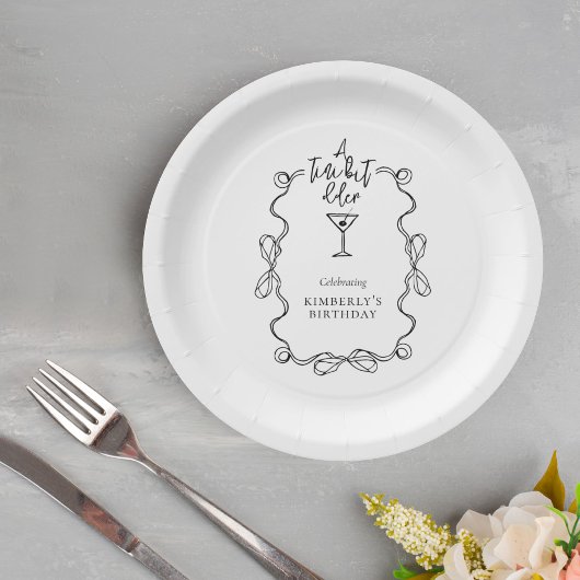 Assiettes En Carton Un Petit Peu Plus Vieux Black Wavy Bordure fête d'