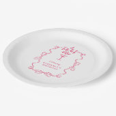 Assiettes En Carton Un Petit Peu Vieille Bordure Rose Vave Fête Annive (Angle)