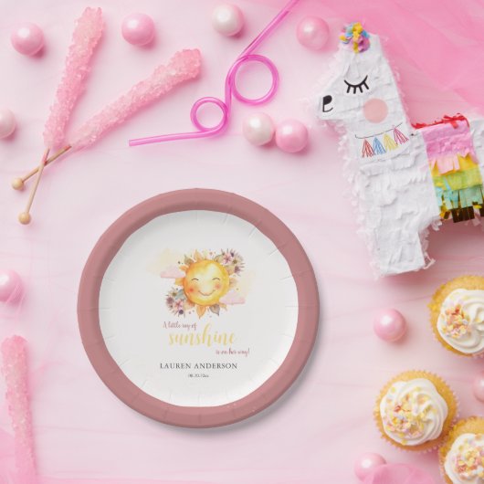 Assiettes En Carton Un Petit Rayon De Soleil Est En Chemin Boho Girl (Fête)