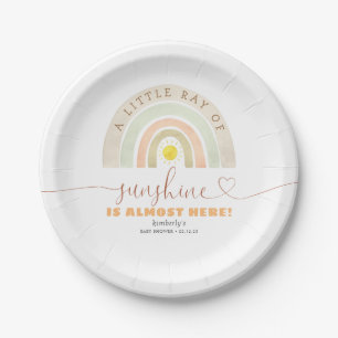 Assiettes En Carton Un Petit Rayon De Soleil Est Presque Là Baby showe