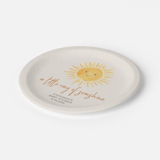 Assiettes En Carton Un Petit Rayon Du Baby shower Boho Sunshine (Angle)