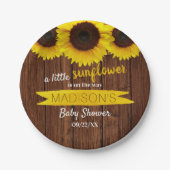 Assiettes En Carton Un Petit Tournesol Est En Route ! Baby shower (Devant)
