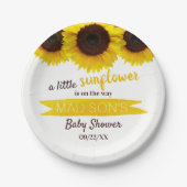 Assiettes En Carton Un Petit Tournesol Est En Route ! Baby shower (Devant)