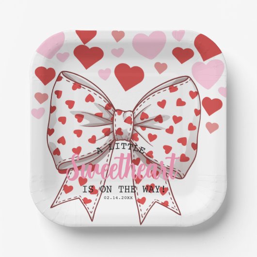Assiettes En Carton Un peu d'amour est sur le chemin baby shower (Recto)