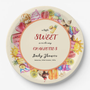 Assiettes En Carton Un peu de douceur est en route Fête bébé glace