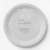 Assiettes En Carton Un peu gris Baby shower Snowflake (Devant)
