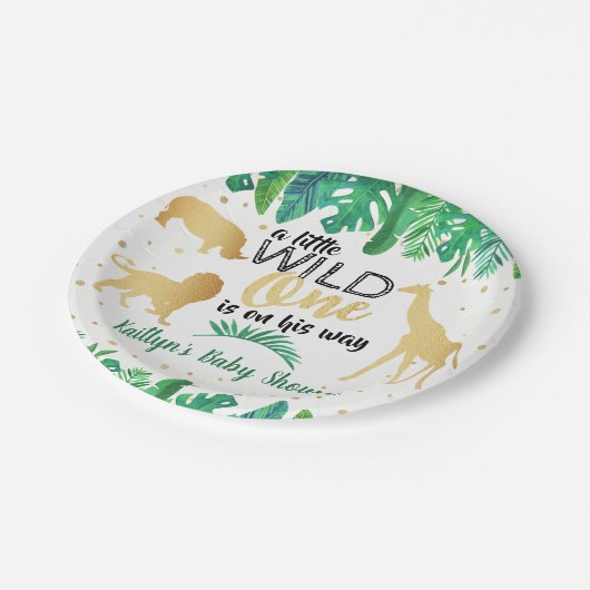 Assiettes En Carton Un Peu Sauvage Est En Chemin Boys Baby shower (Angle)