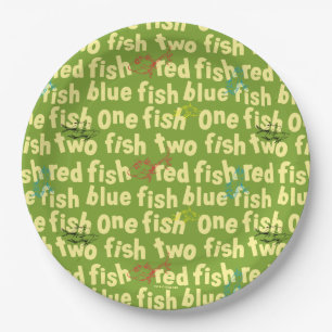 Assiettes En Carton Un Poisson Deux Poissons Typographie Motif