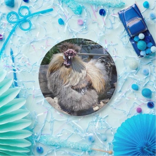 Assiettes En Carton Un Poulet Fluffeux Laide, (Fête)