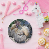 Assiettes En Carton Un Poulet Fluffeux Laide, (Fête)