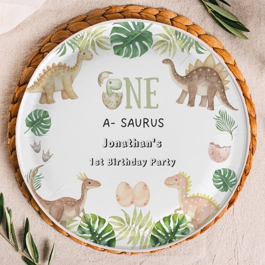 Assiettes En Carton Un Saurus 1er Anniversaire Plaque Papier