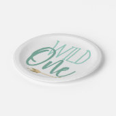 Assiettes En Carton Un sauvage | Bleu | Première fête d'anniversaire (Angle)