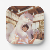 Assiettes En Carton Un selfie avec le géant du fluffy (Recto)