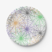 Assiettes En Carton Un simple Motif Web d'Halloween Spider (Devant)