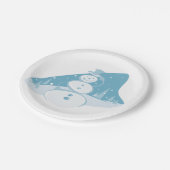 Assiettes En Carton Un Snowman Portant Un Chapeau Haut (Angle)