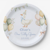 Assiettes En Carton Un sot Goose Boy 1er anniversaire (Devant)